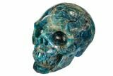 Polished, Bright Blue Apatite Skull - Madagascar #108192-2